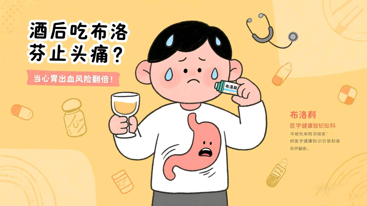 酒后吃布洛芬止头痛？当心胃出血风险翻倍！