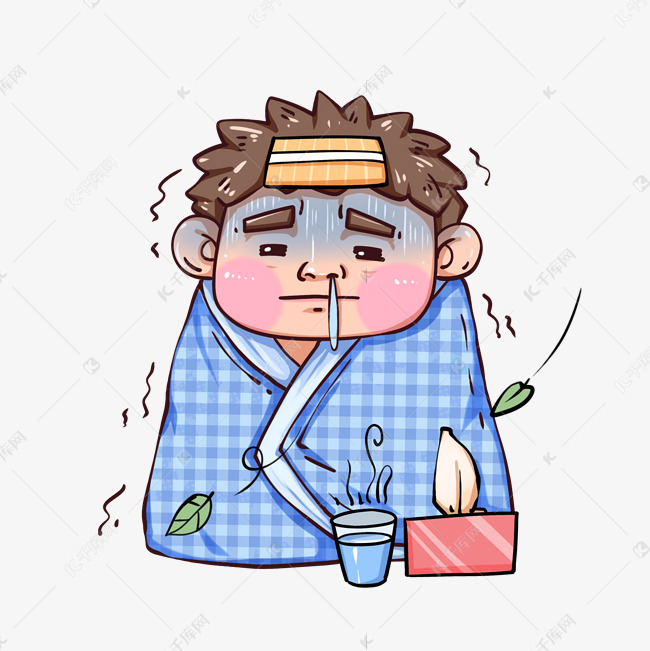 秋天换季着凉风寒感冒素材图片免费下载-千库网